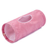 PAOPO Cat Tunnel, Large Indoor Durable Collapsible Interactive Cat Tube with Peek-A-Boo Hole, Hanging Toys, and Crinkly Paper Lining - Cute Tunnel for Cats, Kittens, Puppies & Rabbits, Pink