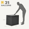 DWVO 30 Gallon Outdoor Storage Box with Side Handles and Lockable Lid, Weatherproof Resin Deck Box for Patio, Cushions, Garden Tools, and Supplies - Black