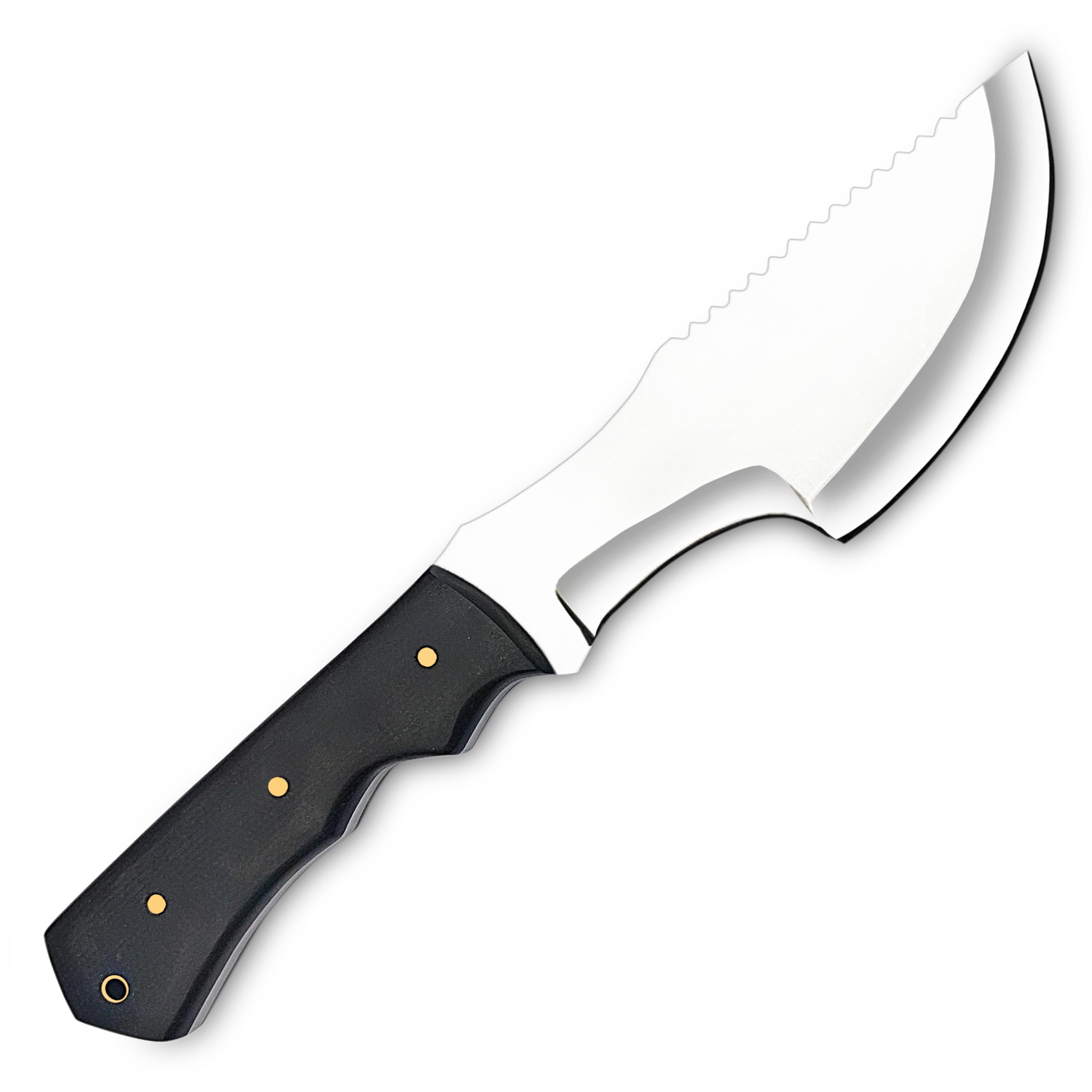WARIVO KNIFE D2 Steel Tracker Knife 12 Inch Fixed Blade Bushcraft Survival Knife Full Tang with Micarta Handle & Leather Sheath for Camping, Hunting, Outdoor Use
