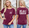 Faith Shirts for Women Christian Shirt Jesus Cross Graphic Tees Bible Verse Religious Sayings Casual Tops Purple