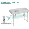 YITAHOME Ice Table, 4FT Folding Ice Cooler Table with Drain and Detachable Skirt, Portable Ice Tables for Parties BBQ Camping Picnic, White