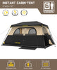 FanttikOutdoor Zeta C6 Pro Max Instant Cabin Tent 6 Person Camping Tent Setup in 60 Seconds with Rainfly & Windproof Portable with Carry Bag for Family Camping & Hiking, Upgraded Ventilation, Khaki