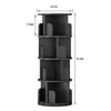 GarveeHome Rotating Bookshelf, 360 Display 4 Tier Bookcase Storage Rack for Kids & Adults, Corner Spinning Book Shelf for Small Space, Wood Revolving Bookcase Organizer for Bedroom, Living Room, Black