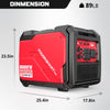 PowerSmart 5000-Watt Portable Inverter Generator with CO Protect, Electric Start, Super Quiet, 30 Amp RV Ready, Parallel Capable, Eco-Model Wheel Handle Kit