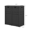 YITAHOME 76 Gallon Dual Compartment Outdoor Trash Can, Resin-Based with Layered Lid and Drip Tray, Waterproof Garbage Bin Black
