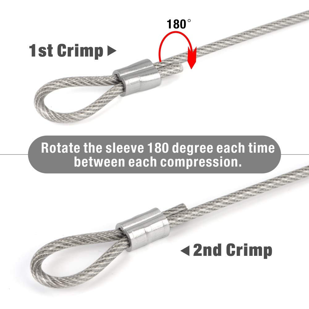 iCrimp Wire Rope Crimping Tool for Aluminum Loop Sleeve, Two Barrel Ferrule, Oval Sleeves, 3/64 in to 1/8 in, Swaging Tool Kit with Wire Rope Cutter