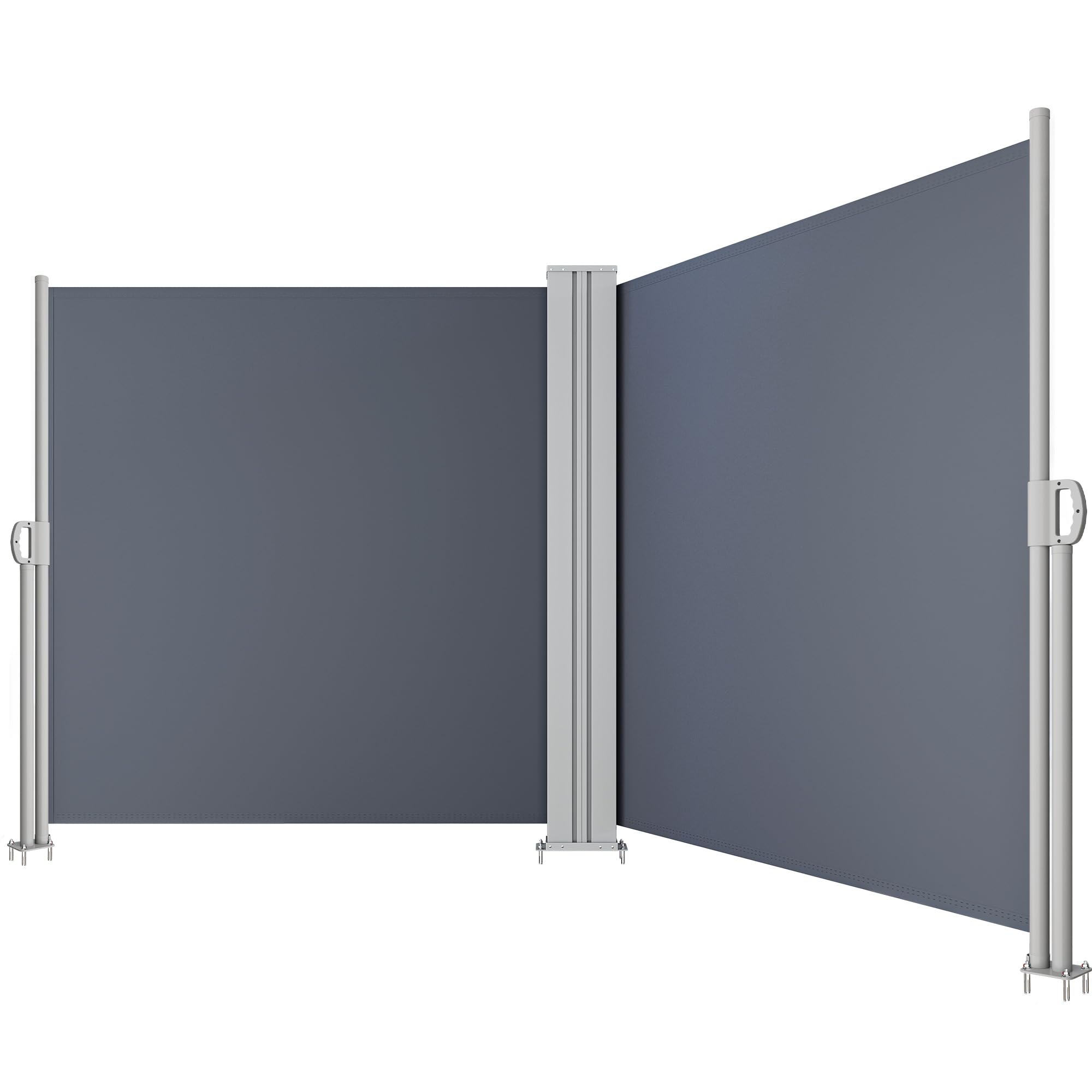 DWVO 236''X 63'' Double Side Awning Retractable Side Awning Screen Privacy Fence Waterproof UV-Resistant Privacy Awning Outdoor for Garden, Deck, Patio, Pools, Balcony, Gray