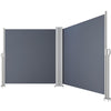DWVO 236''X 63'' Double Side Awning Retractable Side Awning Screen Privacy Fence Waterproof UV-Resistant Privacy Awning Outdoor for Garden, Deck, Patio, Pools, Balcony, Gray