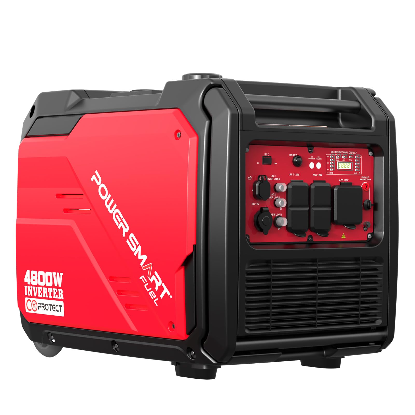 PowerSmart 4800-Watt Portable Inverter Generator with Wheels Handle Kit, CO Sensor, Quiet, 30 Amp for RV-Ready, HB5046C