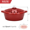 STBoo Wood Stove Steamer: Cast Iron Fireplace Humidifier | Indoor Pot for Home Heating | Bowl Fireplace Stove Covers Accessories Decorative | Matte Finish & Rust Resistan & 2.7 Quart, Red
