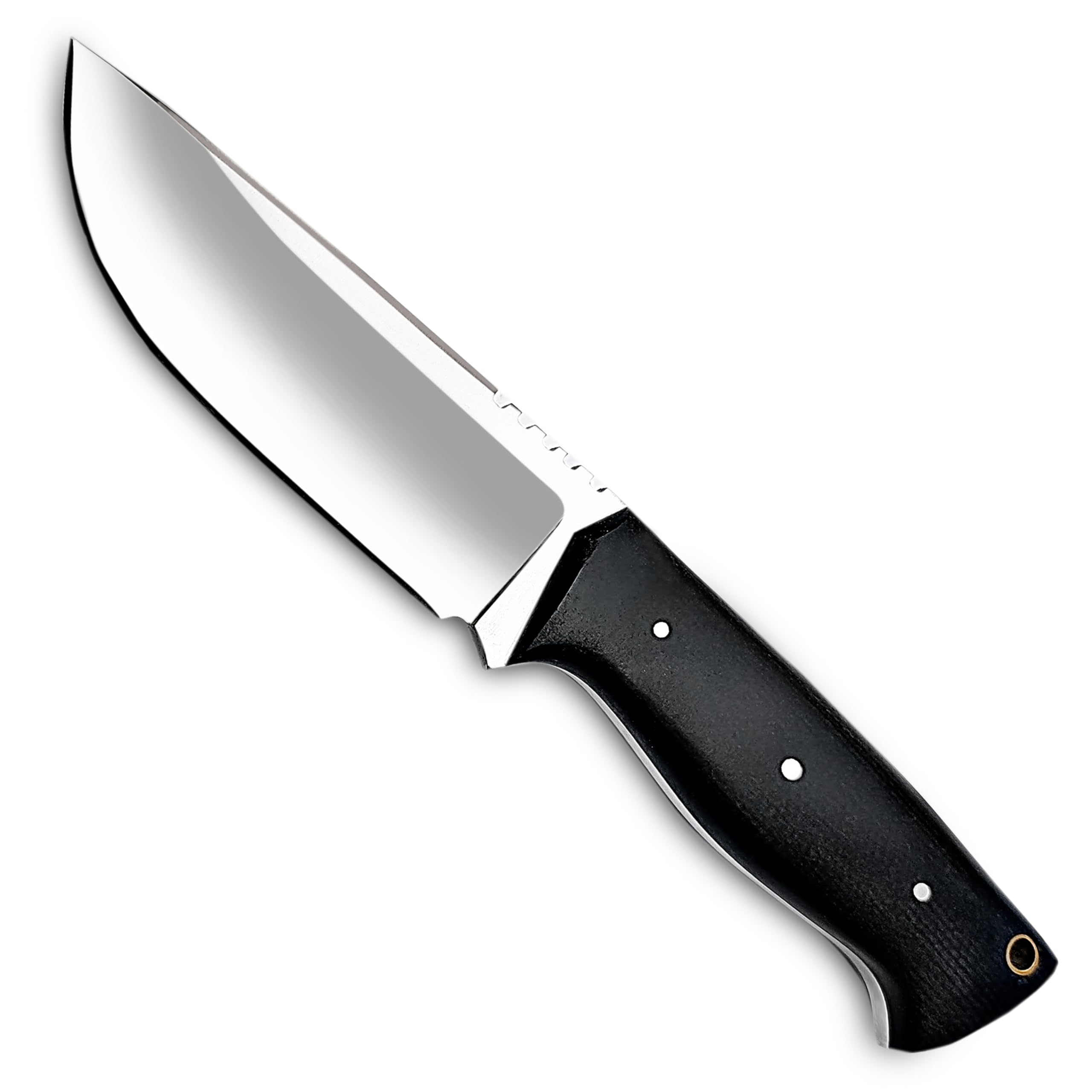 WARIVO Bushcraft Knife - Full Tang D2 Steel Fixed-Blade with Leather Sheath - Skinning & Camping Survival Knife