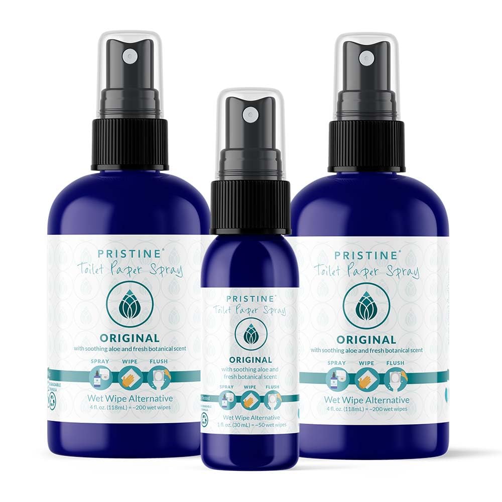 Pristine Toilet Paper Spray: As Seen on Shark Tank, The Planet Friendly, More Natural Alternative to Flushable Wet Wipes - Original