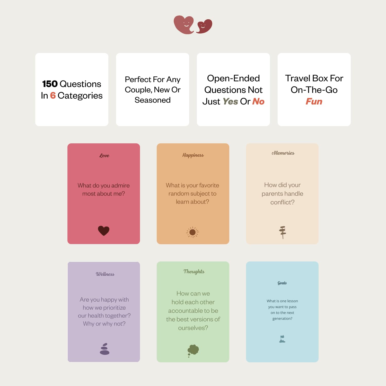 Gratitude Gifted Conversation Catalyst Couples - 150 Questions to Deepen Connection –Fun Relationship Building Activity for Partners, Romantic Date Night Ideas, Unique Couples Gift