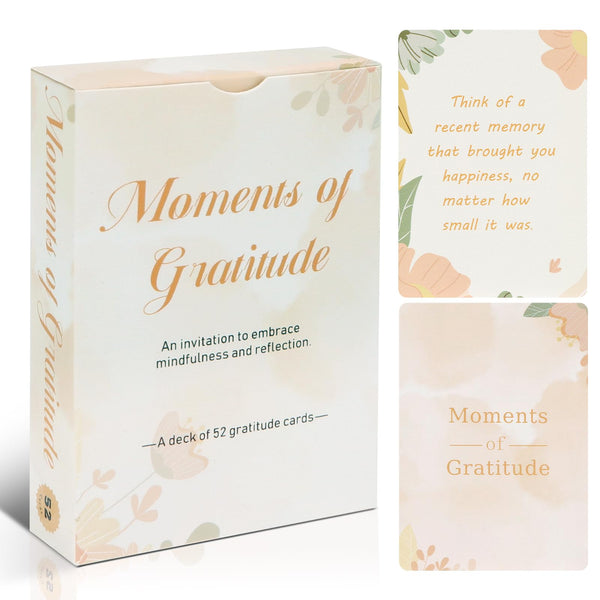 Moments of Gratitude Cards, 52 Cards of Questions to Inspire Gratitude, Gratitude Gifts for Women Positive Affirmation Cards, Mindfulness Gifts for Journal Prompts, Gratitude Jar, Table Topics