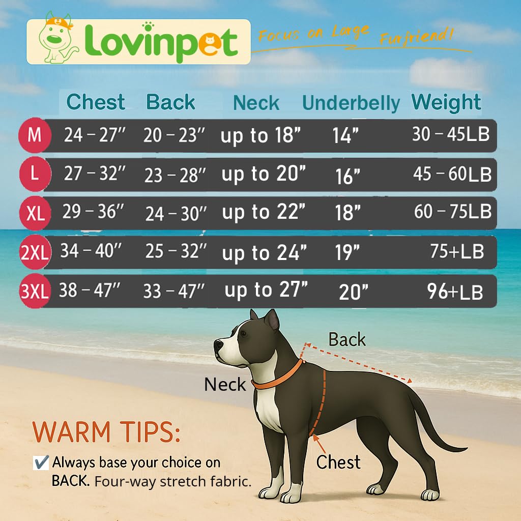 LovinPet Boxer Dogs Onesie Pajamas - UV Protection&Wound Care, Anxiety Relief, Lightweight Stretchy Fabric, Reflective Stripe, Coral Tree Print, Post Surgery Clothes, Pet PJ's /2XL