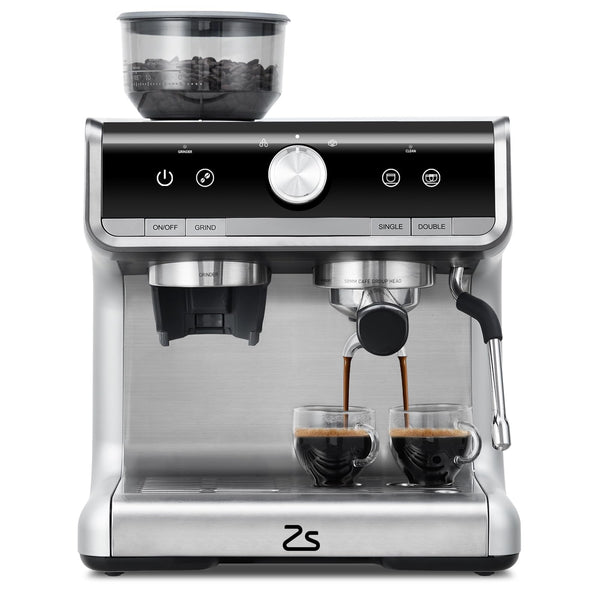 Garvee Espresso Machine With Grinder,Barista Express Espresso Machine, 20 Bar Expresso Coffee Machines with Milk Frother Steam Wand,Cappuccino & Latte Machine for Home,Silver