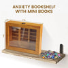 Xezacoi Anxiety Relief Bookshelf Decor - Handcrafted Mini Bookshelf with 300+ Unique Miniature Books - Stress-Relieving Gift for Book Lovers, Office & Home Décor