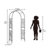YITAHOME Garden Arch Trellis, Metal Garden Arbor for Climbing Plants Outdoor, Wedding Arches for Ceremony, Black Garden Archway for Lawn, Patio and Backyard