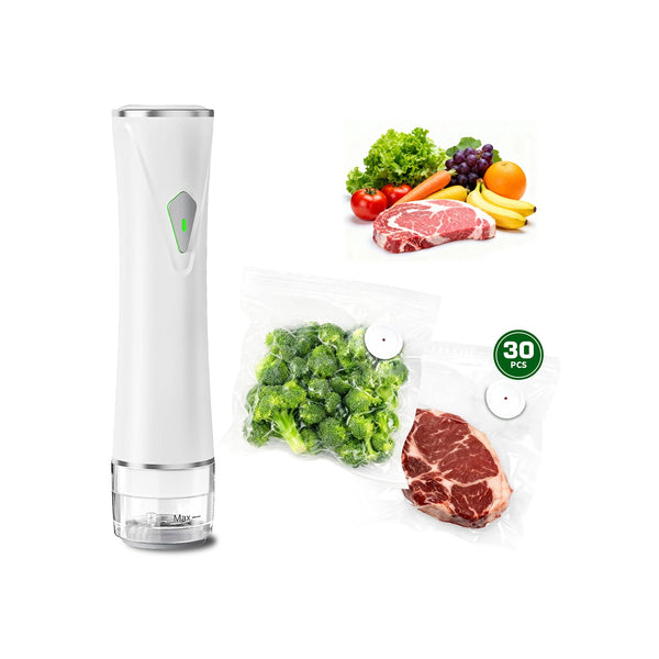 SIHUADON Compact Vacuum Sealer for Food, Portable Handheld Vacuum Sealer Machine with Visible Water Tank, 30 Reusable Bags, 5X Fresh Longer food preservation for Kitchen Meal Prep, Home & Camping