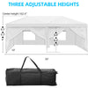 DWVO 10x20 Pop Up Canopy Tent with 6 Removable Sidewalls, Easy Set Up Outdoor Patio Canopy with 4 Mesh Windows, 6 Ropes, 12 Stakes & 1 Roller Bag for Outdoor Events, Party, Wedding, Birthday, White