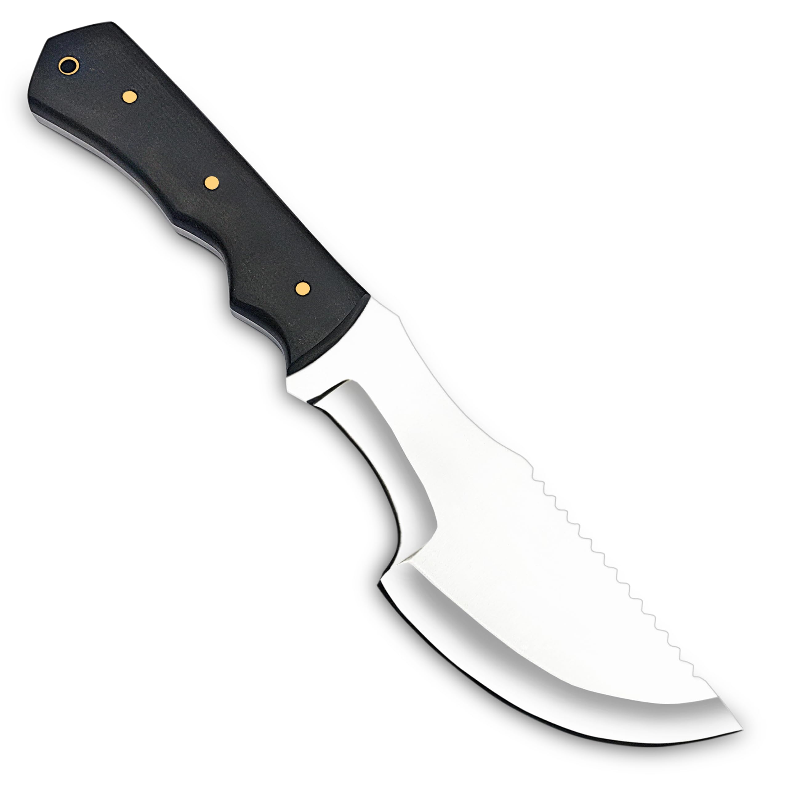 WARIVO KNIFE D2 Steel Tracker Knife 12 Inch Fixed Blade Bushcraft Survival Knife Full Tang with Micarta Handle & Leather Sheath for Camping, Hunting, Outdoor Use