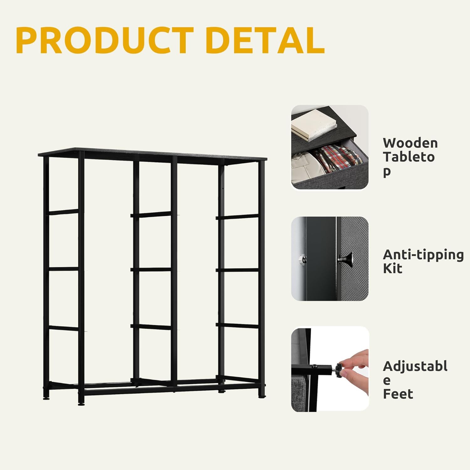 DWVO 8-Drawer Fabric Dresser, Furniture Storage Tower Cabinet, Organizer for Bedroom, Living Room, Hallway, Closet