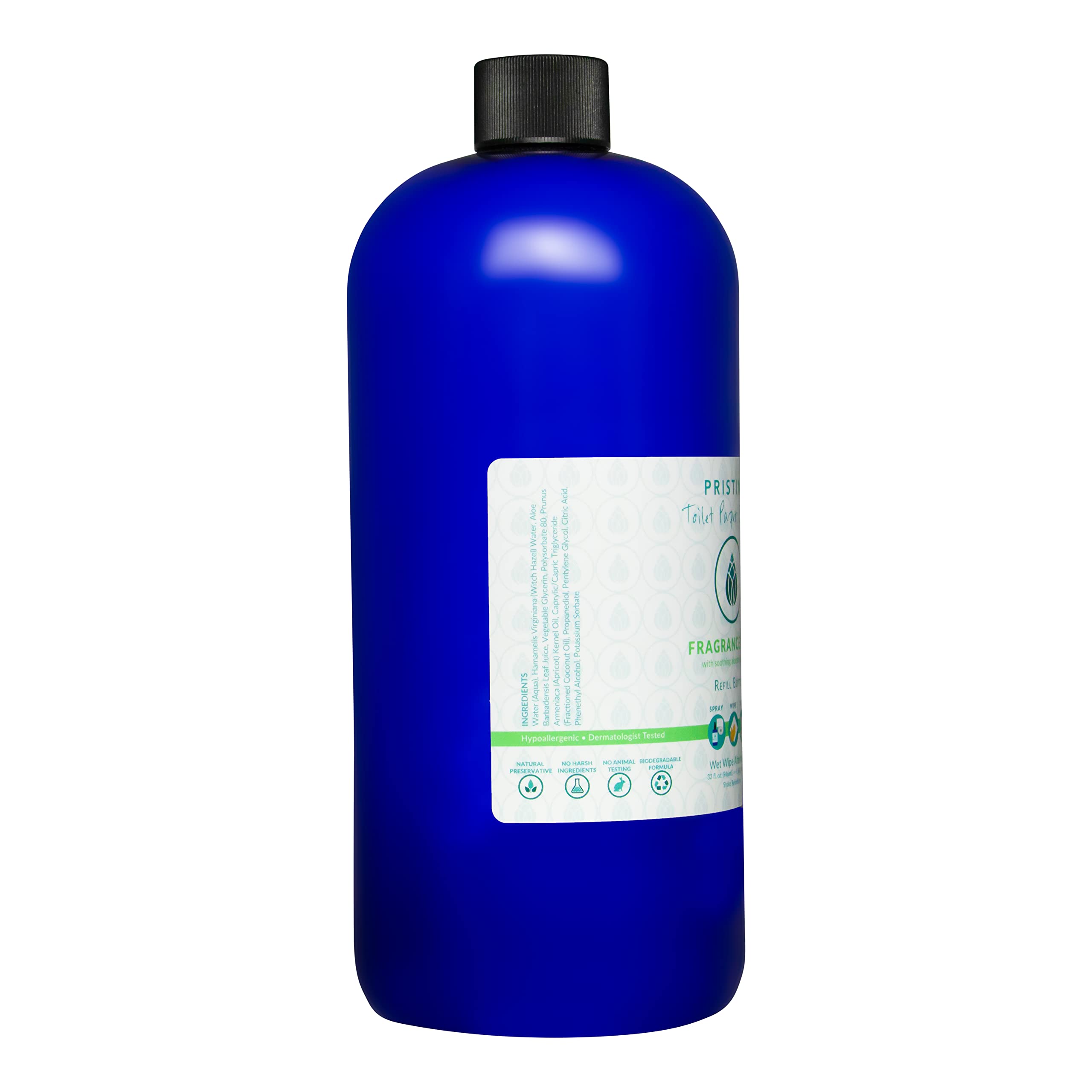 Pristine Toilet Paper Spray: As Seen on Shark Tank, The More Natural Alternative to Flushable Wet Wipes & Personal Cleansing Wipes, Spray Dry Toilet Paper to Create a Flushable Wipe - Fragrance Free
