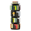 GarveeHome Rotating Bookshelf, 360 Display 4 Tier Bookcase Storage Rack for Kids & Adults, Corner Spinning Book Shelf for Small Space, Wood Revolving Bookcase Organizer for Bedroom, Living Room, Black