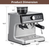 Garvee Espresso Machine With Grinder,Barista Express Espresso Machine, 20 Bar Expresso Coffee Machines with Milk Frother Steam Wand,Cappuccino & Latte Machine for Home,Silver
