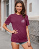 Faith Shirts for Women Christian Shirt Jesus Cross Graphic Tees Bible Verse Religious Sayings Casual Tops Purple