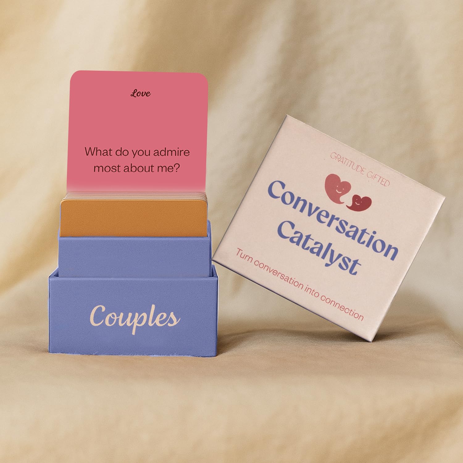 Gratitude Gifted Conversation Catalyst Couples - 150 Questions to Deepen Connection –Fun Relationship Building Activity for Partners, Romantic Date Night Ideas, Unique Couples Gift
