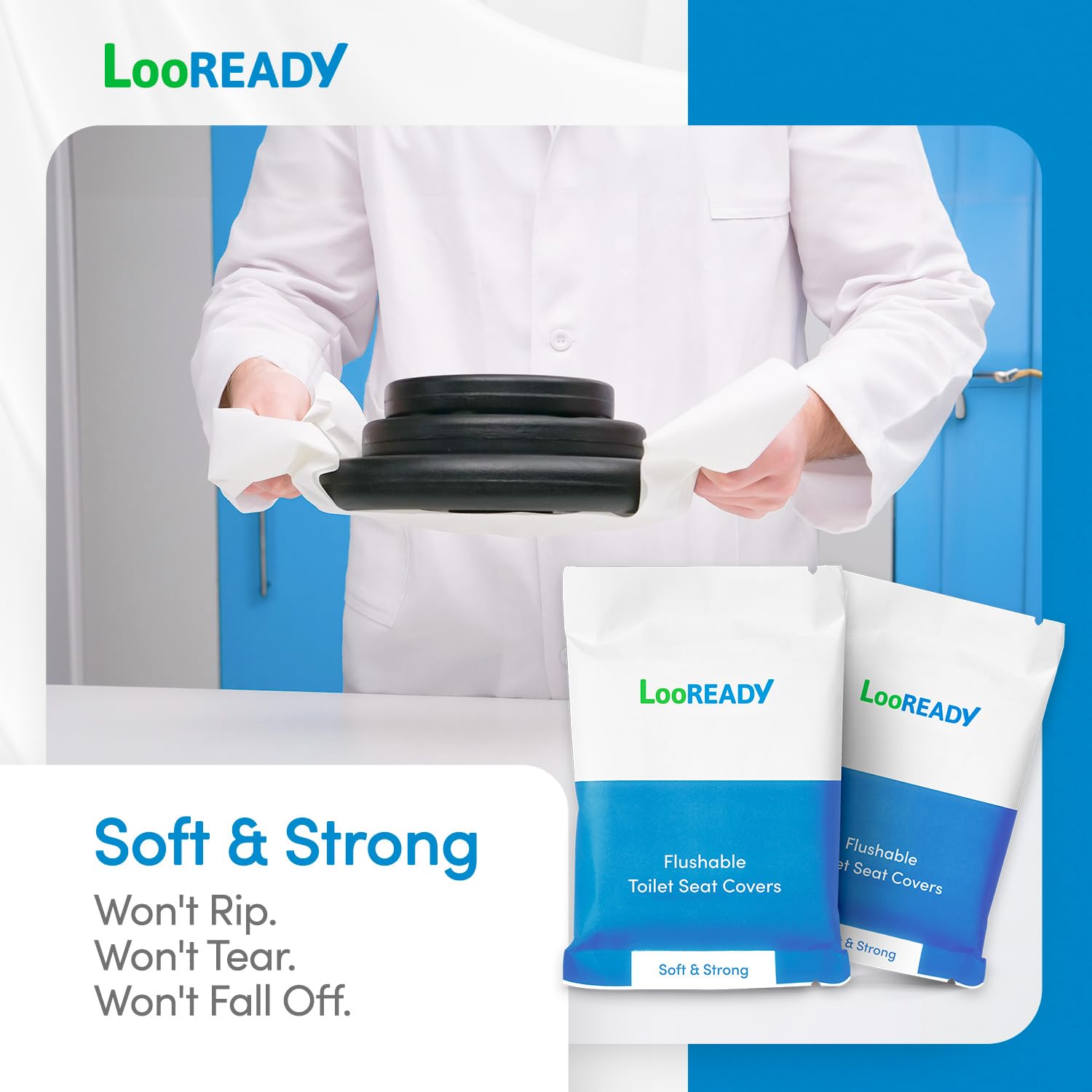 Toilet Seat Covers Disposable Flushable - Extra Thick & Large (18x22") - Individually Wrapped Toilet Seat Cover for Travel & Public Bathroom - Premium Quality, Convenient, and Hygienic (30 Pack)