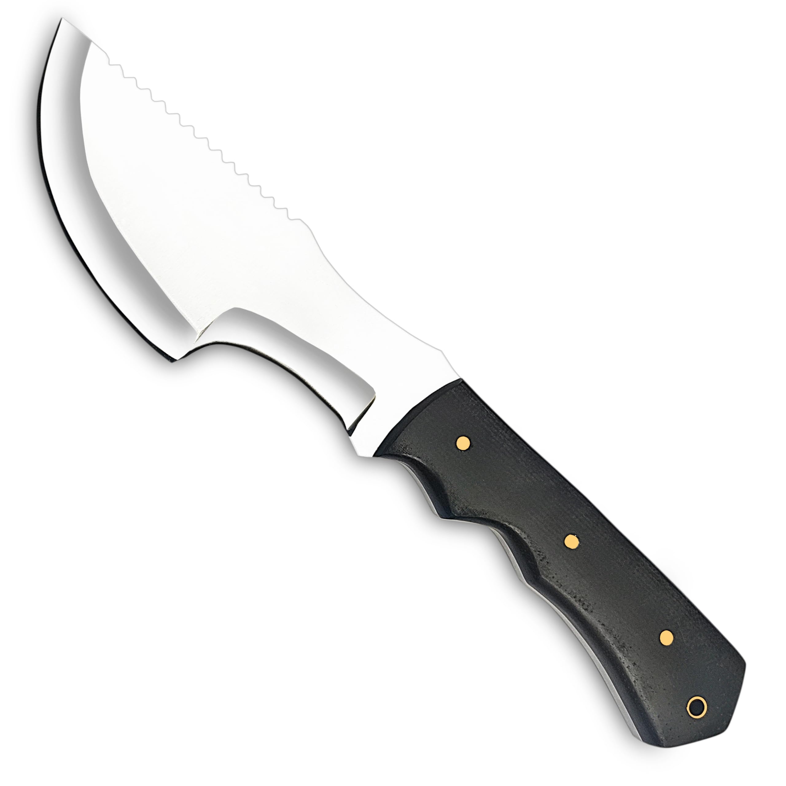 WARIVO KNIFE D2 Steel Tracker Knife 12 Inch Fixed Blade Bushcraft Survival Knife Full Tang with Micarta Handle & Leather Sheath for Camping, Hunting, Outdoor Use