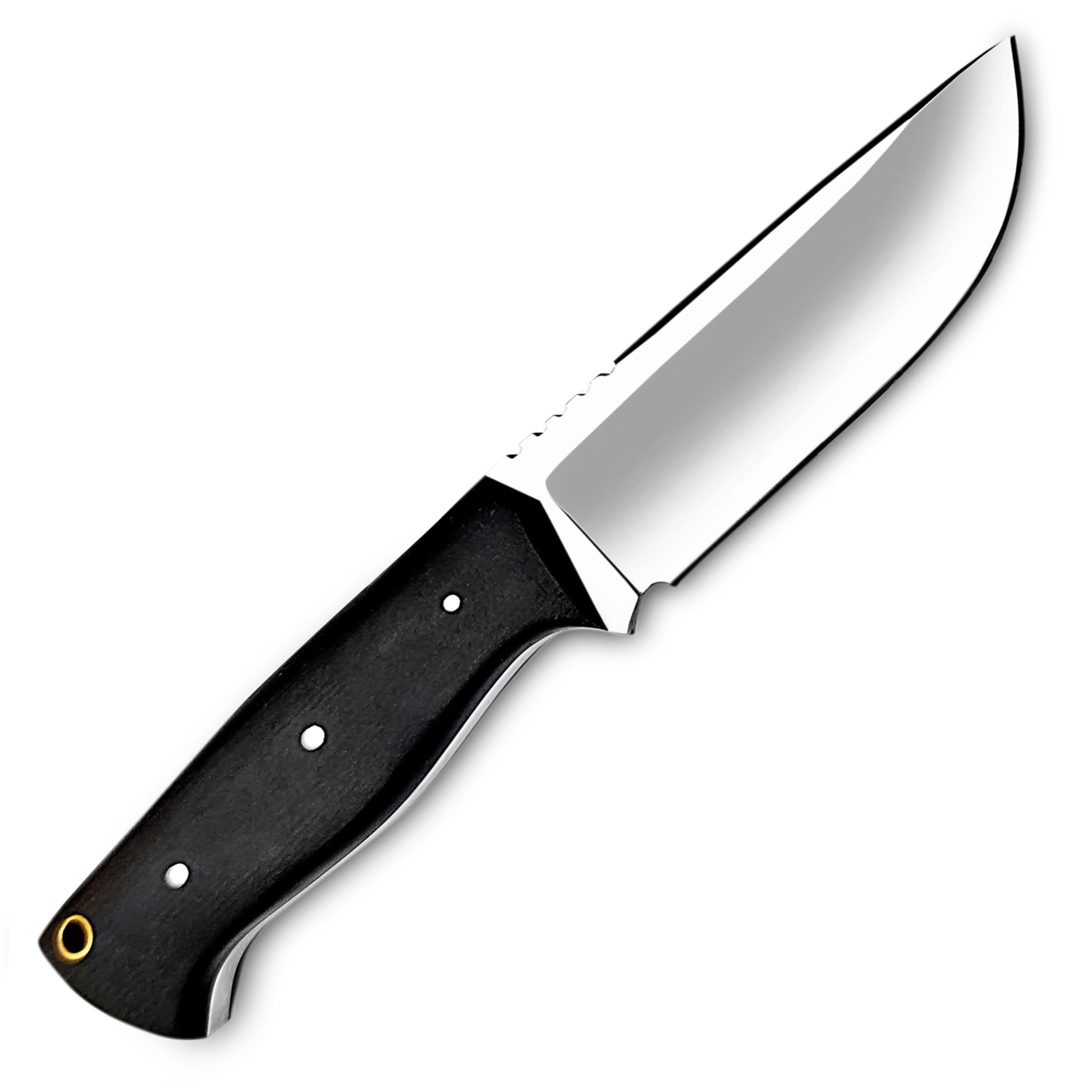 WARIVO Bushcraft Knife - Full Tang D2 Steel Fixed-Blade with Leather Sheath - Skinning & Camping Survival Knife