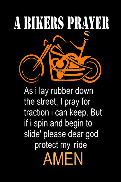 Metal Tin Sign Vintage Chic Art Decoration a Bikers Prayer & Motorcycle for Home Bar Cafe Farm Store Garage or Club 12