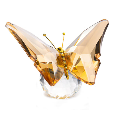 Ornalrist Golden Crystal Butterfly Figurines Gifts for Women, Flying Butterfly Collectible Figurines Paperweights Crystal Animals Figurines for Tabletop Home Decor (Golden)