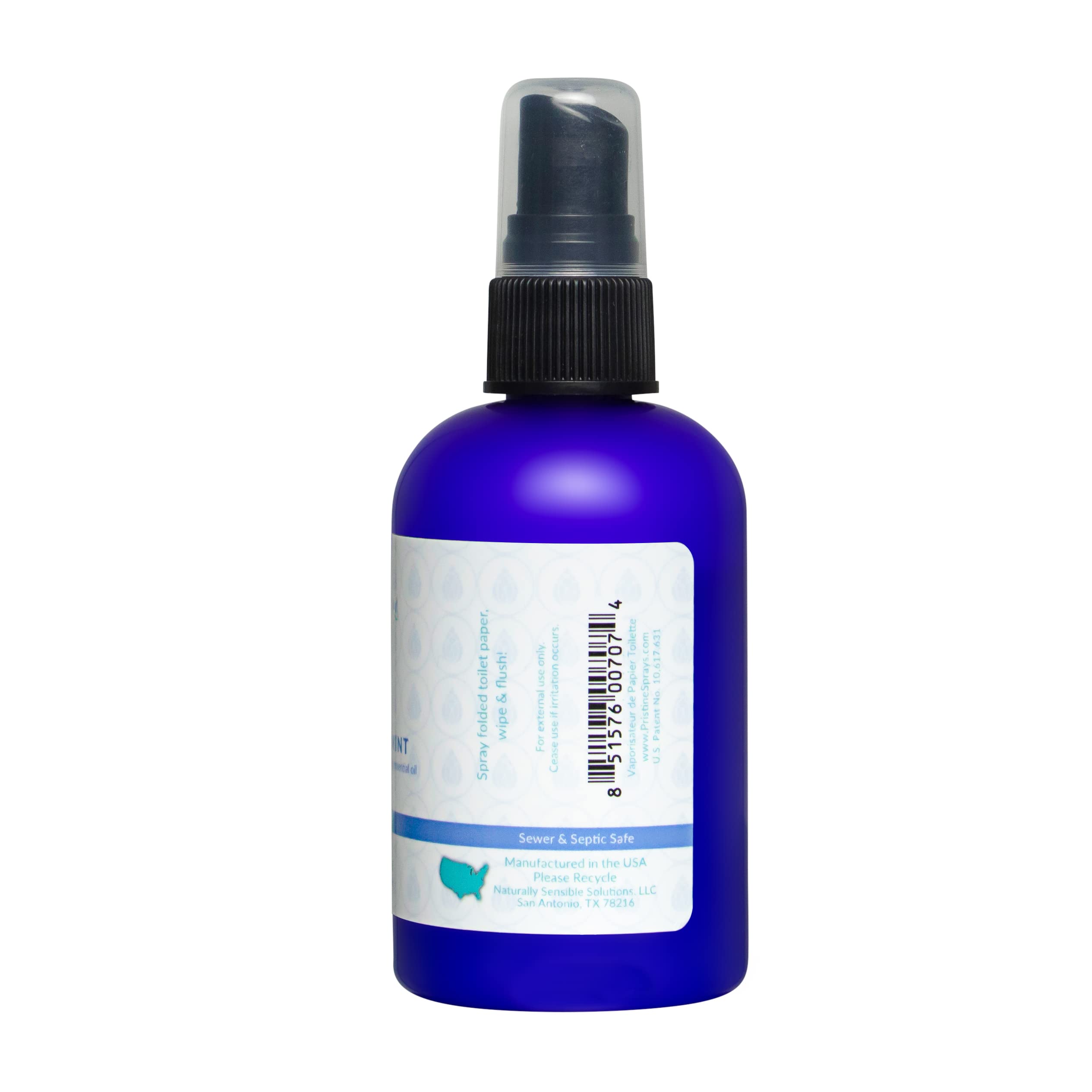 Pristine Toilet Paper Spray: As Seen on Shark Tank, the More Natural Alternative to Flushable Wet Wipes & Personal Cleansing Wipes, Spray Dry Toilet Paper to Create a Flushable Wipe - Peppermint