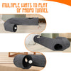 PAOPO Cat Tunnel, 2-Way Collapsible Cat Tube with Interactive Peek-A-Boo Hole, Toy Ball, and Rope – Ideal for Indoor Cats, Kittens, and Rabbits, Dark Gray