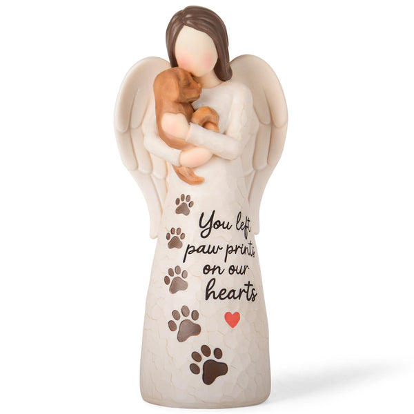 VOFSTAND Affection Angel Embraces Dog, I Love Our Friendship, Gift to Celebrate Loving Pets and Dog Lovers, Sculpted Hand-Painted Figurine