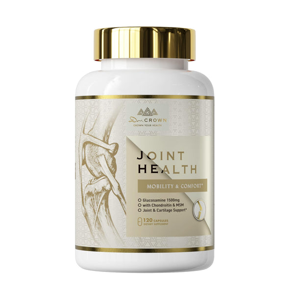 DR. CROWN Joints Health Suppplement, Glucosamine Chondroitin MSM - Joint Support Supplement for Women and Men with Turmeric, MSM &Boswellia, for Cartilage, Joint Health and Flexibility - 120 Capsules