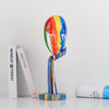 Creative Simple Colorful Women Face Art Statue Thinker Lady Sculpture Abstract Characters Crafts Ornaments Home Decor Modern Office Bedroom Study Room Studio Decorations (Large 15.3x4.9x4.9in)
