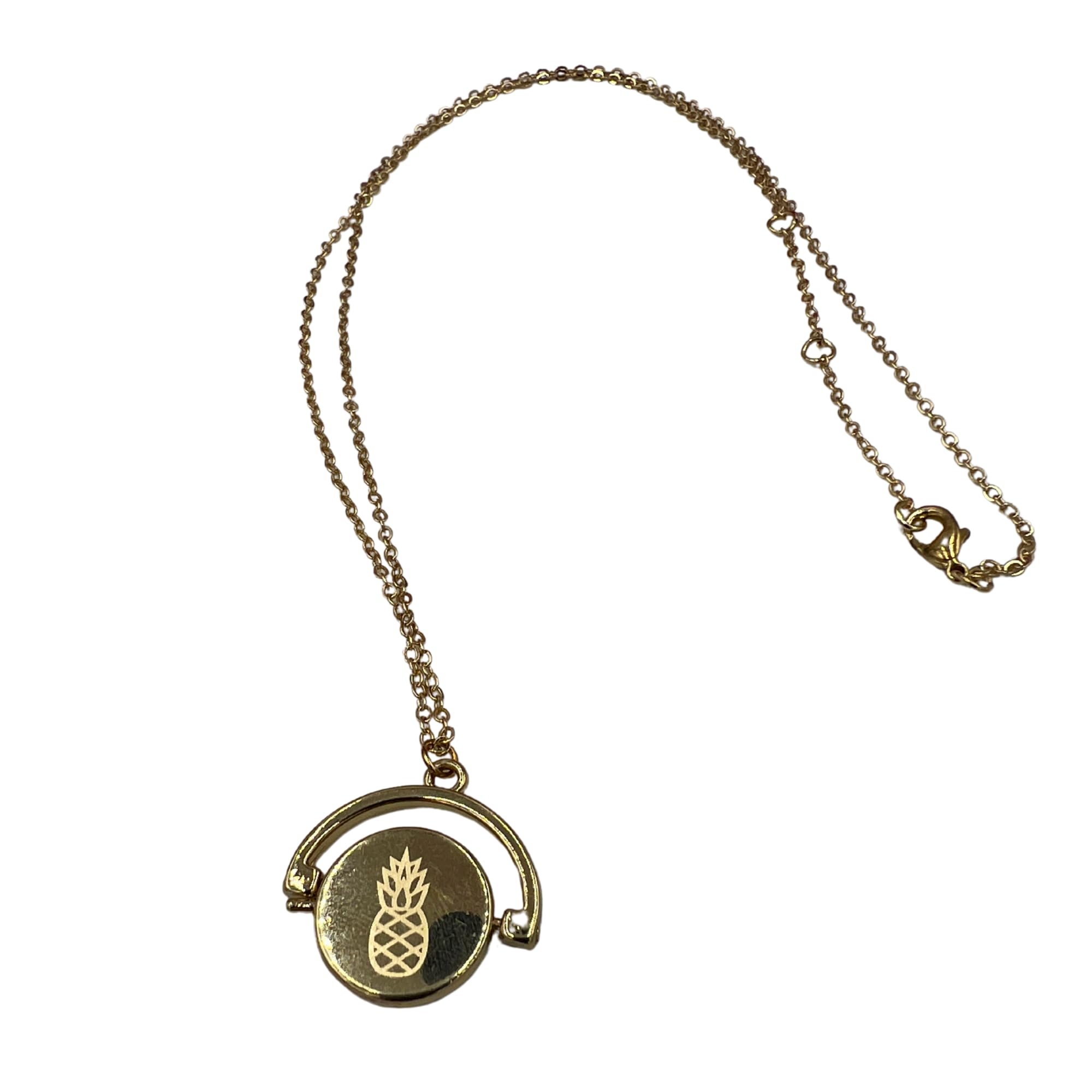 Smartass & Sass Gold Spinning Fidget Necklace – Pineapple-Inspired Motivational Jewelry – Funny Anxiety Relief Necklace – Stylish Fidget Pendant for Stress & Focus