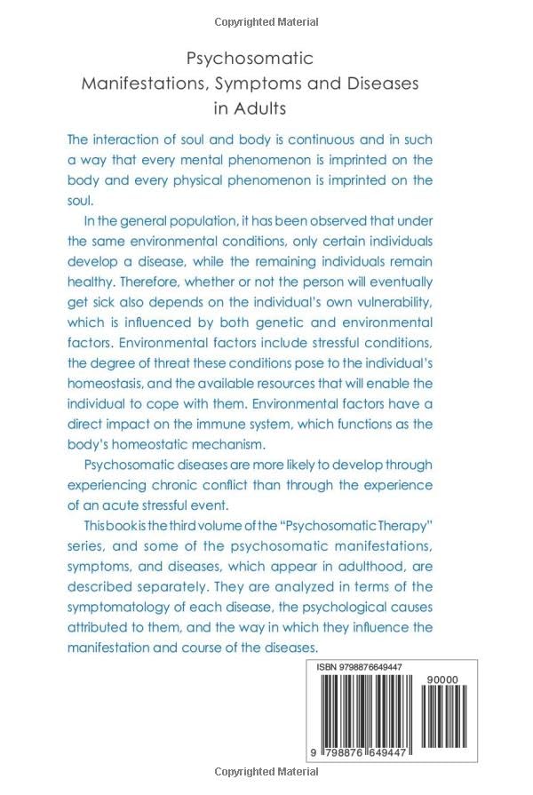 Psychosomatic Manifestations, Symptoms and Diseases in Αdults (Psychosomatic Therapy)