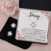 FG Mall Im Sorry Gifts For Her, Apology Necklace with Message Card and Gift Box (Knot Earrings Set, Mistake)