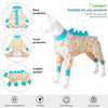 LovinPet Big Dog Jammies, Large Dog Pajamas, Anti Licking Shirt Lightweight Coral Peach Print, UV Protection Shirt, Easy to Wear Adorable Dog Onesie,Blue, Large