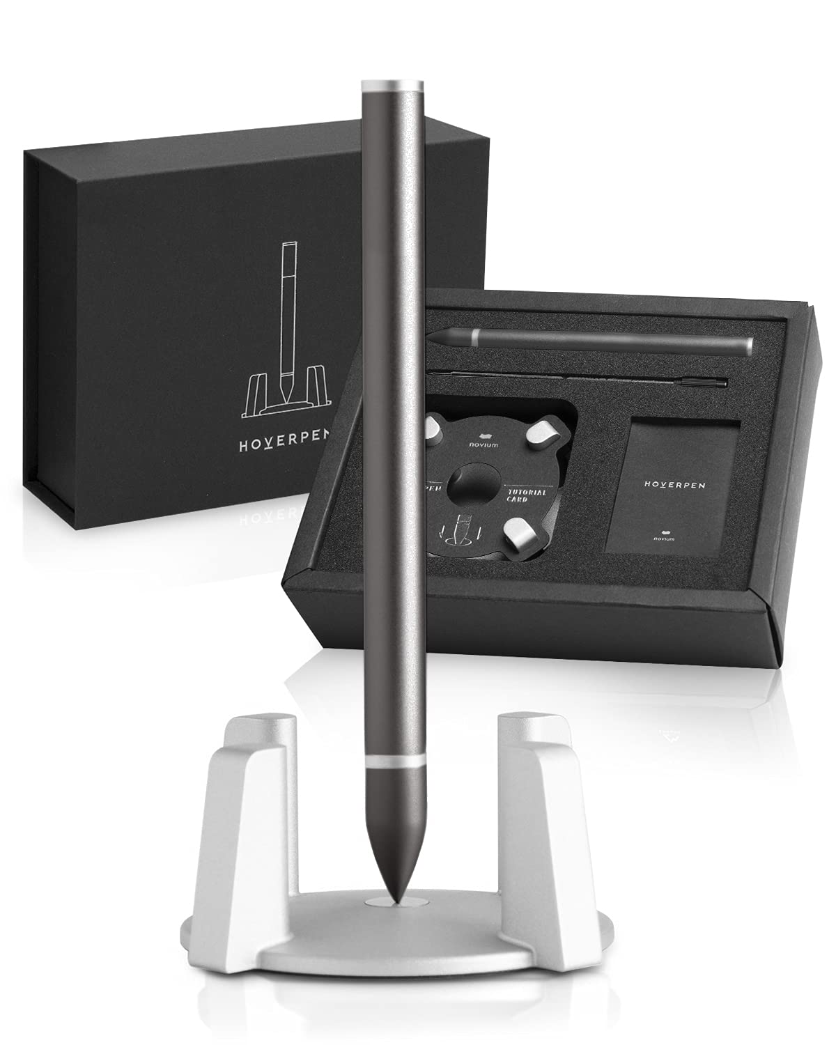 novium Hoverpen - Luxury Pen for Men & Women, Vertically Standing Executive Ballpoint Pen with Top Grade Free-Flowing Ink Refill, Metal Made, Unique Gifts, Luxury Pen for Men, Mens Gifts Ideas