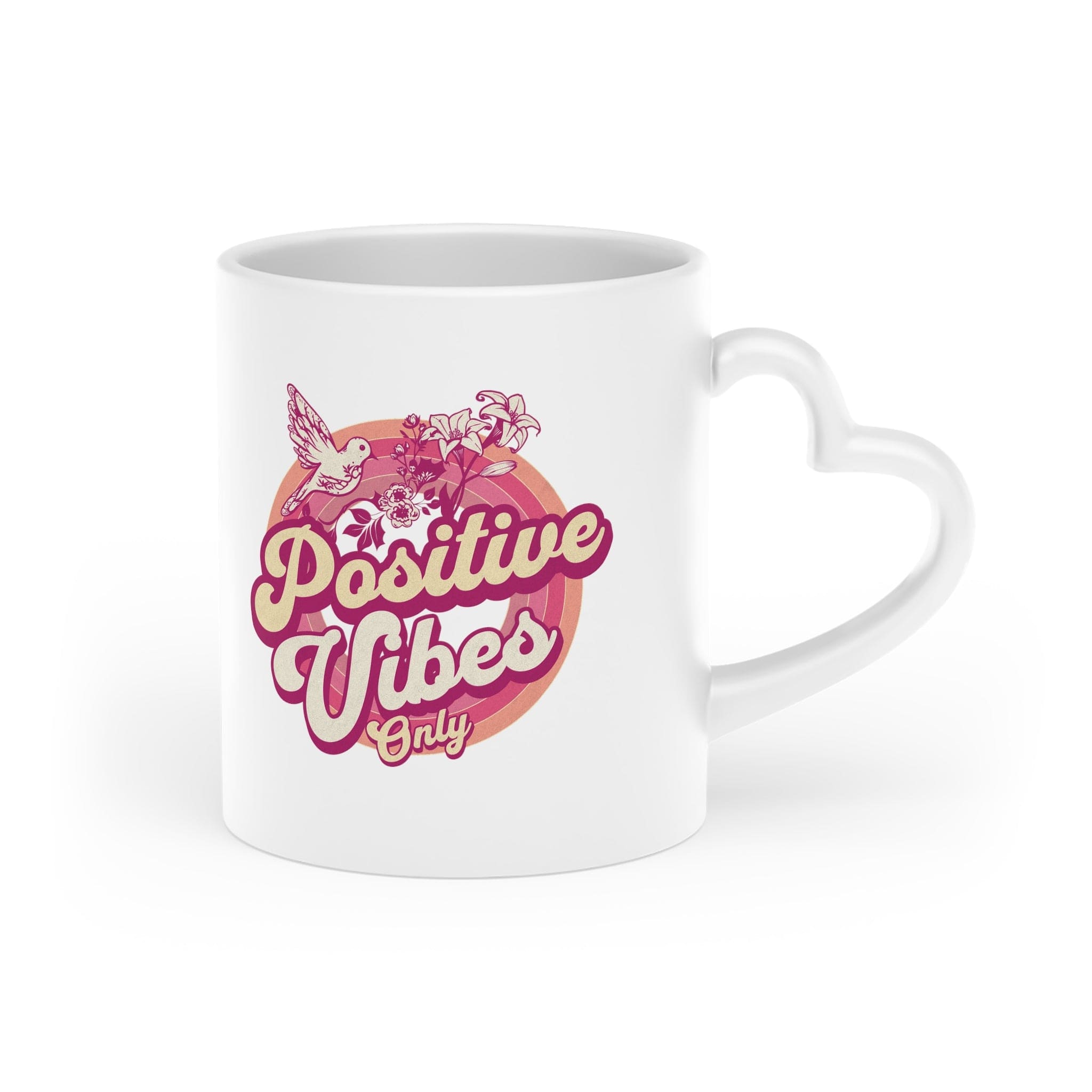 Positive Vibes Only - Heart-Shaped Mug