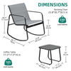 YITAHOME 3 Piece Patio Furniture Set, Small Outdoor Conversation Set with Textilene Fabric Bistro Rocking Chairs and Glass Table for Balcony Backyard Lawn Porch Garden Poolside (Grey)