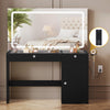 DWVO Vanity Desk with Large LED Mirror, Power Outlet, 47