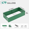 YITAHOME 8x4x2ft Large Raised Garden Bed Kit, Galvanized Metal Planter Box with Gloves, Ground Nails, Support Rod & Safety Rubber, Outdoor Above Ground Planters for Plants Vegetables Flowers, Green